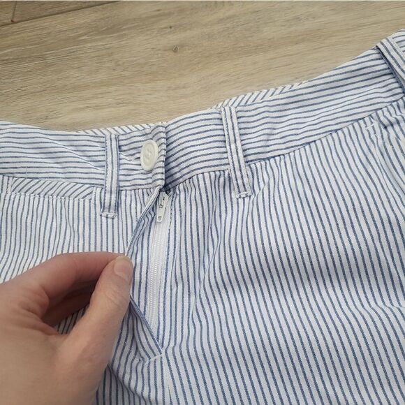 Talbots coastal colored burmuda shorts size 2 petite cotton blue white striped - Picture 7 of 11